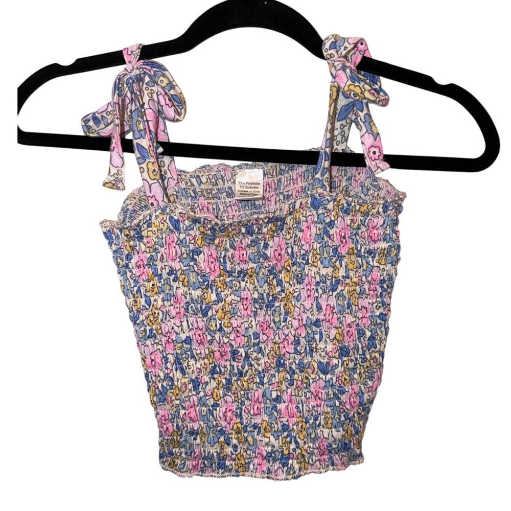 Walmart Ruched Floral Tie Strap Top